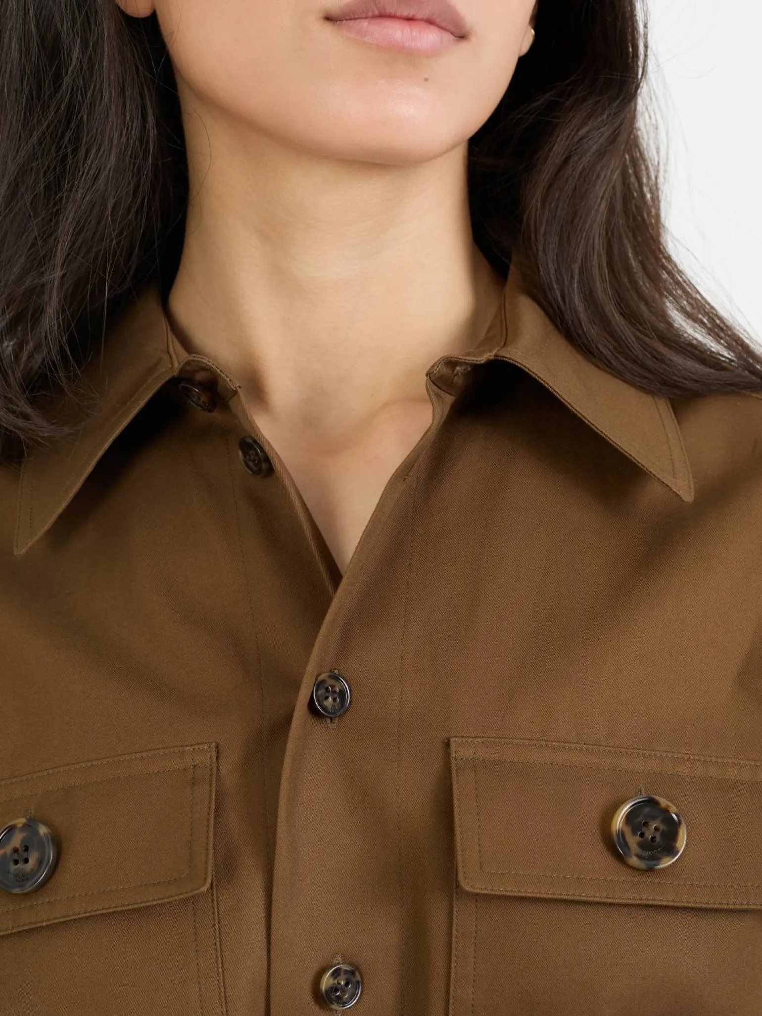 Hemd 'Saharienne' aus Baumwolltwill Braun