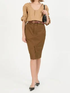 Henley-Bluse Beige