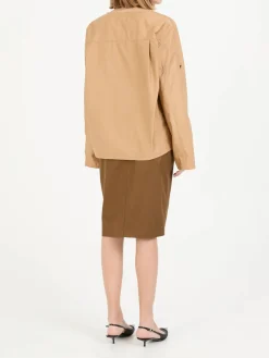 Henley-Bluse Beige