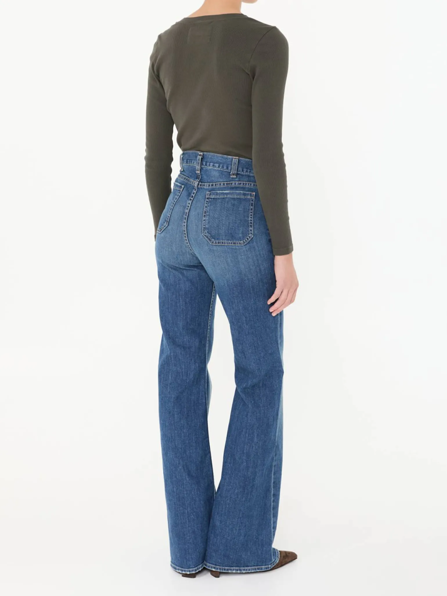 High-Rise Bootcut Jeans 'Terrell' Marineblau