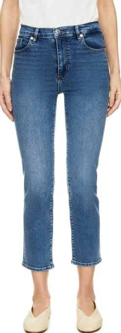 High-Rise Jeans 'The Pencil' Mittelblau