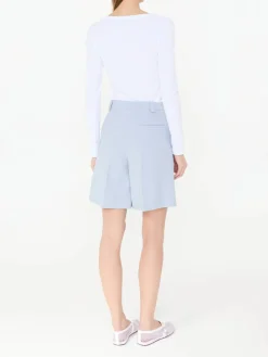 High-Waisted Wollshorts Hellblau