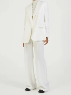 Hose aus Cashmere-Wollgemisch Weiß