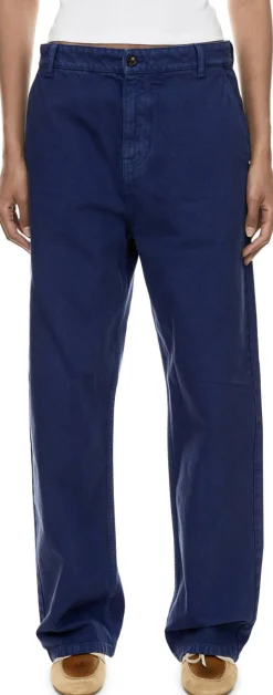 Hose aus Garment-dyed-Gabardine Marineblau