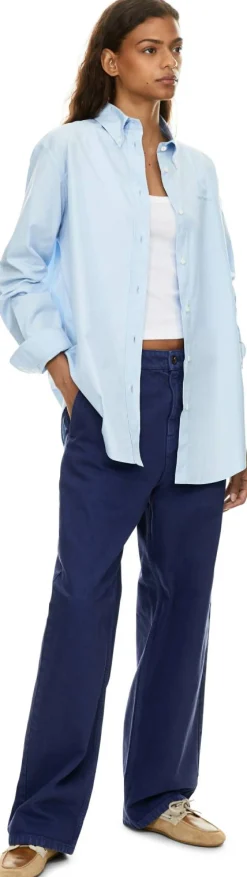 Hose aus Garment-dyed-Gabardine Marineblau