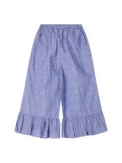 Hose 'Chambray' mit Volant Blau