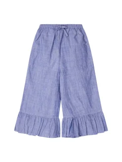 Hose 'Chambray' mit Volant Blau