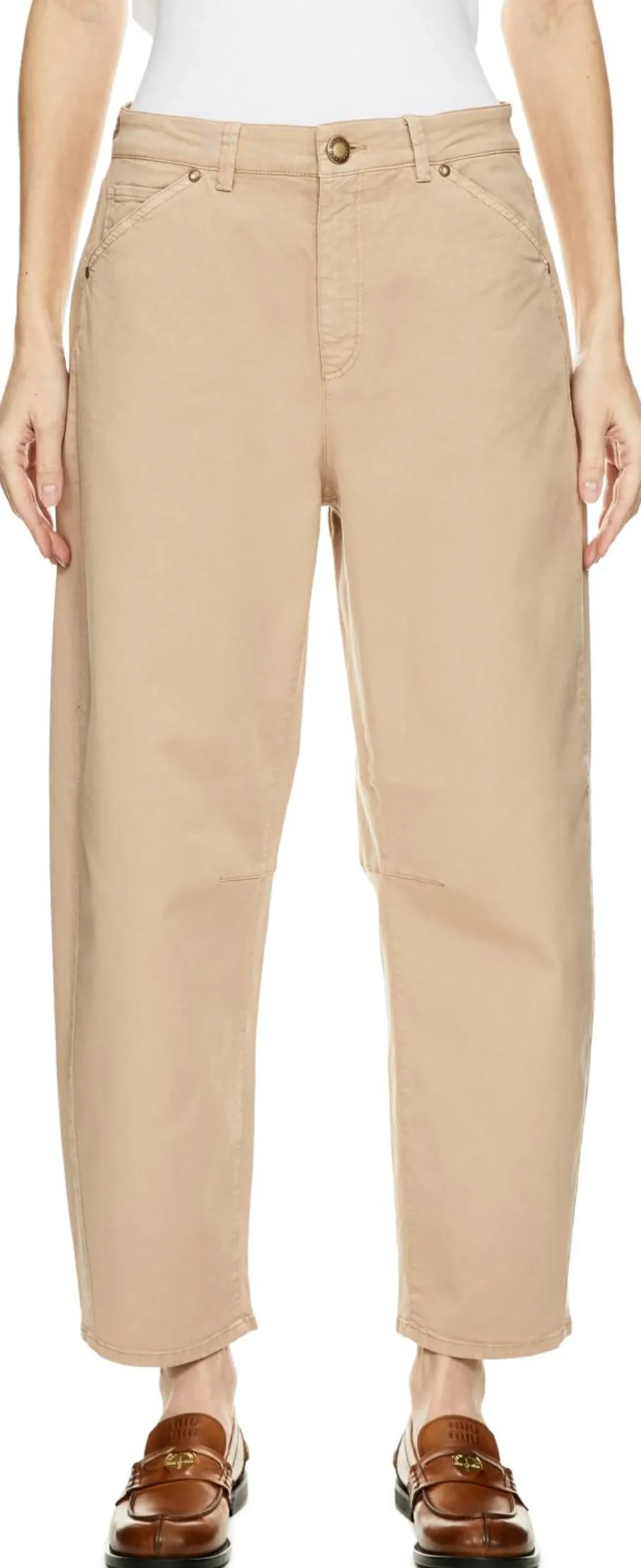 Hose 'Mickie' mit O-Shape Taupe