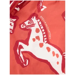 Hose mit Pferde-Print aus Popeline Rot