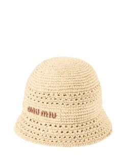 Hut aus gewebtem Stoff Beige