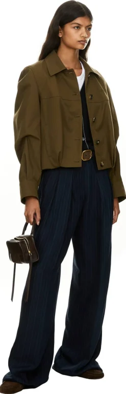 Jacke aus Baumwolle und Seide Khaki