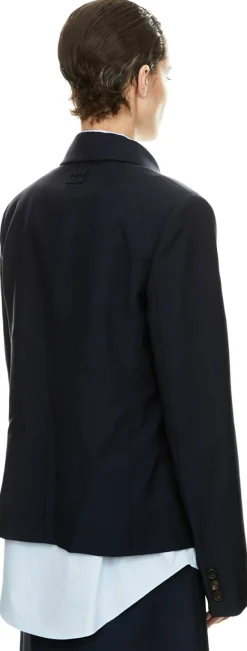 Jacke aus Kid Mohair Marineblau