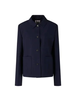 Jacke aus Kid Mohair Marineblau