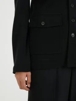 Jacke aus Wolljersey Schwarz