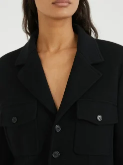 Jacke aus Wolljersey Schwarz