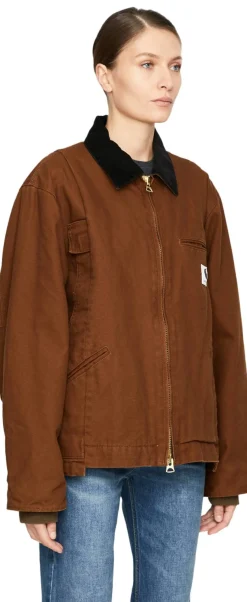 Jacke 'Carhartt WIP Duck' mit Cordkragen Braun