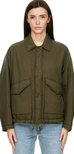 Jacke mit aufgesetzten Taschen Olivgrün