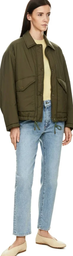 Jacke mit aufgesetzten Taschen Olivgrün