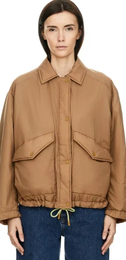 Jacke mit aufgesetzten Taschen Beige