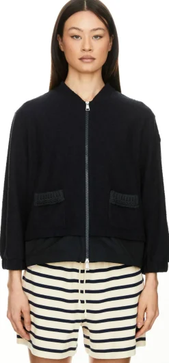 Jacke mit Logoaufnäher Marineblau