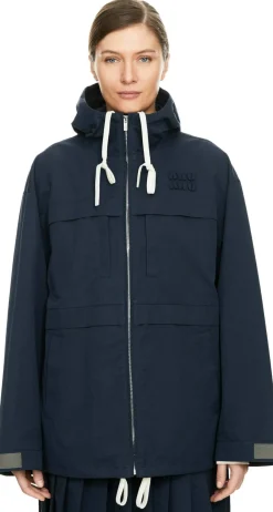 Jacke mit Sticklogo Marineblau