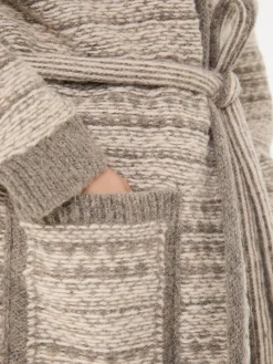 Jacquard-Mantel Beige