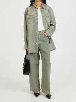 Jeansjacke Blau/Khaki