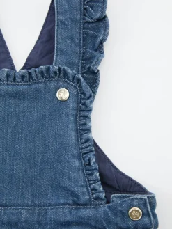 Jeanskleid mit Latz Blau