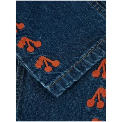 Jeans mit Kirsch-Stickerei Dunkelblau
