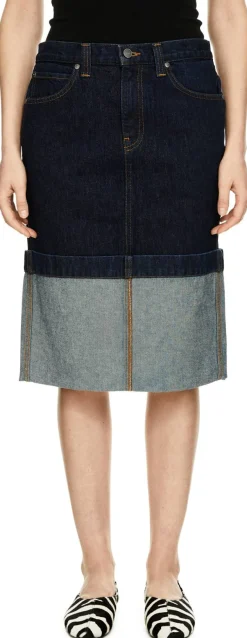 Jeansrock 'Kilian' mit Umschlagsaum Blau