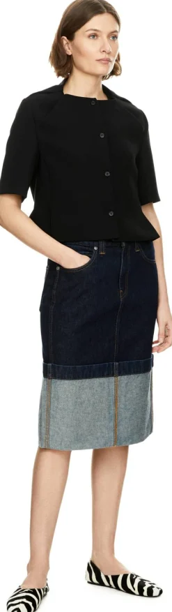 Jeansrock 'Kilian' mit Umschlagsaum Blau