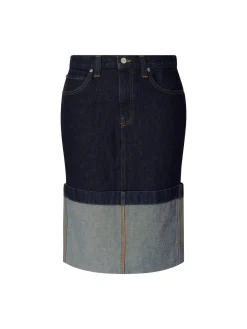 Jeansrock 'Kilian' mit Umschlagsaum Blau