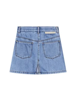 Jeansrock mit Label-Detail Mittelblau