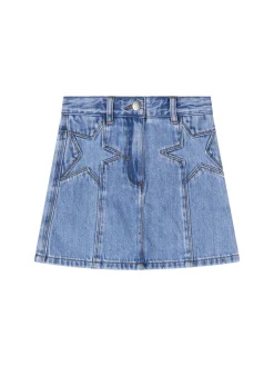 Jeansrock mit Label-Detail Mittelblau