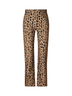 Jeans 'Simba' mit Leopardenmuster Beige
