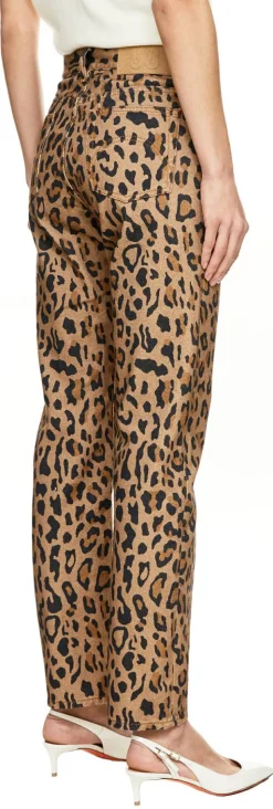 Jeans 'Simba' mit Leopardenmuster Beige