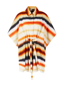 Kaftan Paula’s Ibiza mit Streifenprint Orange/Multicolor