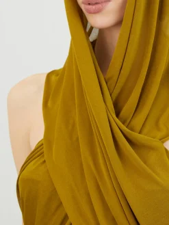 Kapuzenkleid Senfgelb