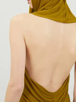 Kapuzenkleid Senfgelb
