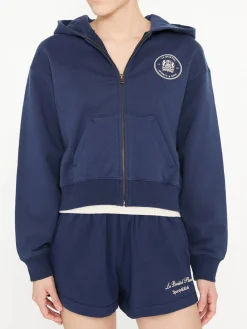 Kapuzenpullover mit Reißverschluss Marineblau