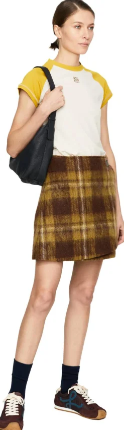 Karierte Rock aus Mohair und Wolle Multi