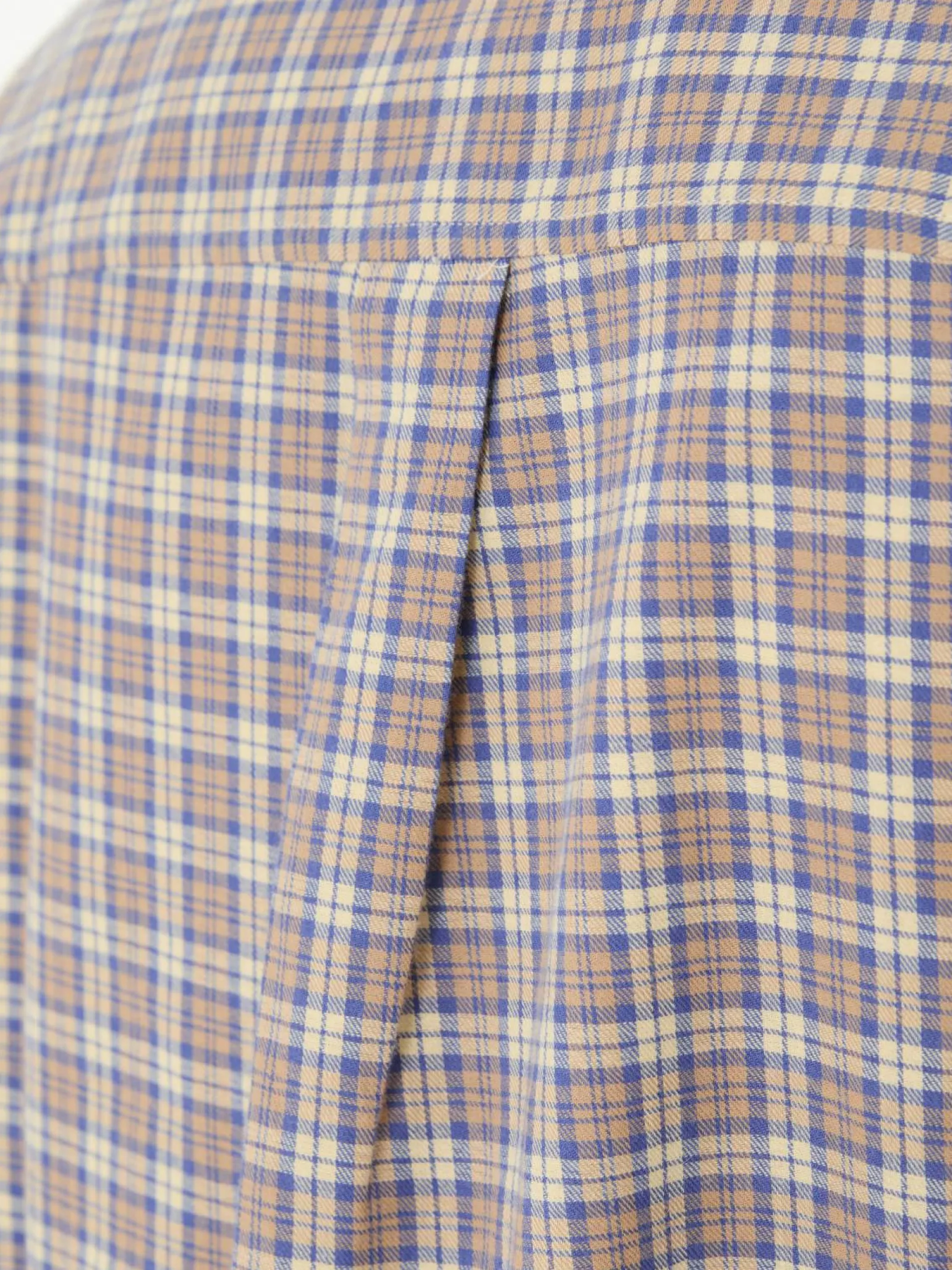 Kariertes Boxy Hemd Beige/Blau