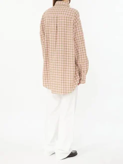 Kariertes Boxy Hemd Pink/Olivgrün