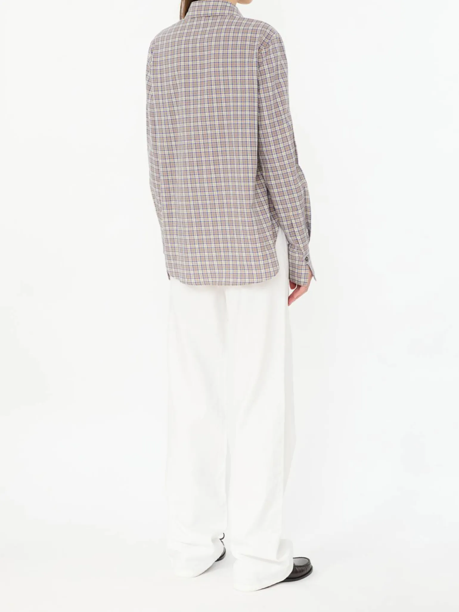 Kariertes Hemd Beige/Blau