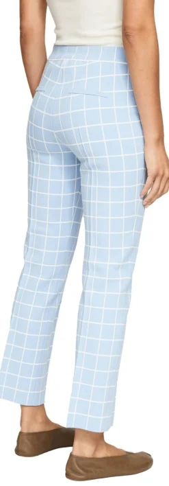 Karierte Stoffhose 'Windowpane' Hellblau
