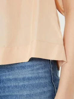 Kastige Seidenbluse Rosé