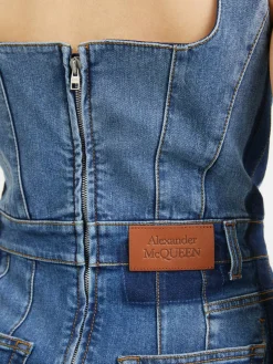 Kleid aus Denim Blau