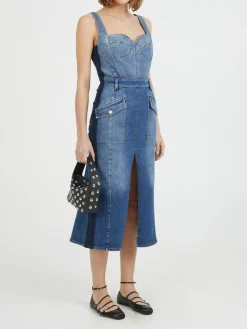 Kleid aus Denim Blau