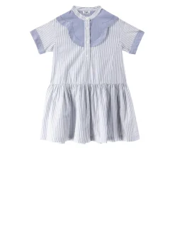 Kleid Blau/Weiß