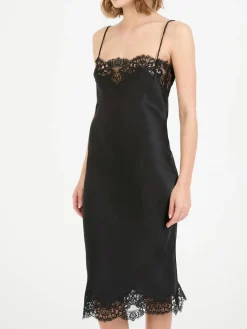 Kleid mit Spitzeneinsatz Schwarz